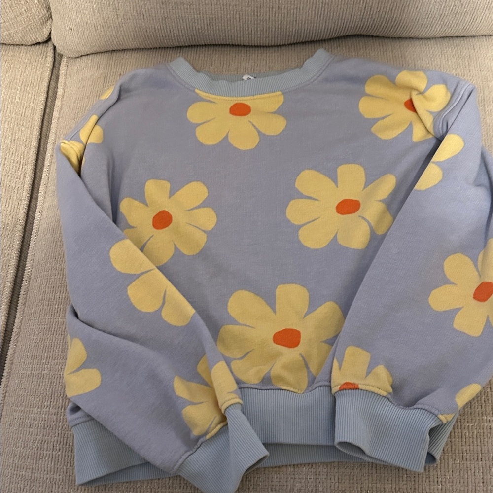 Old Navy Kids Floral Sweatshirt - Light Blue and Yellow